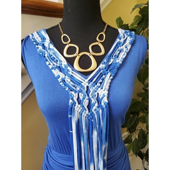 Charmosa Women Blue Casual Dress- Size Medium - Picture 2 of 12